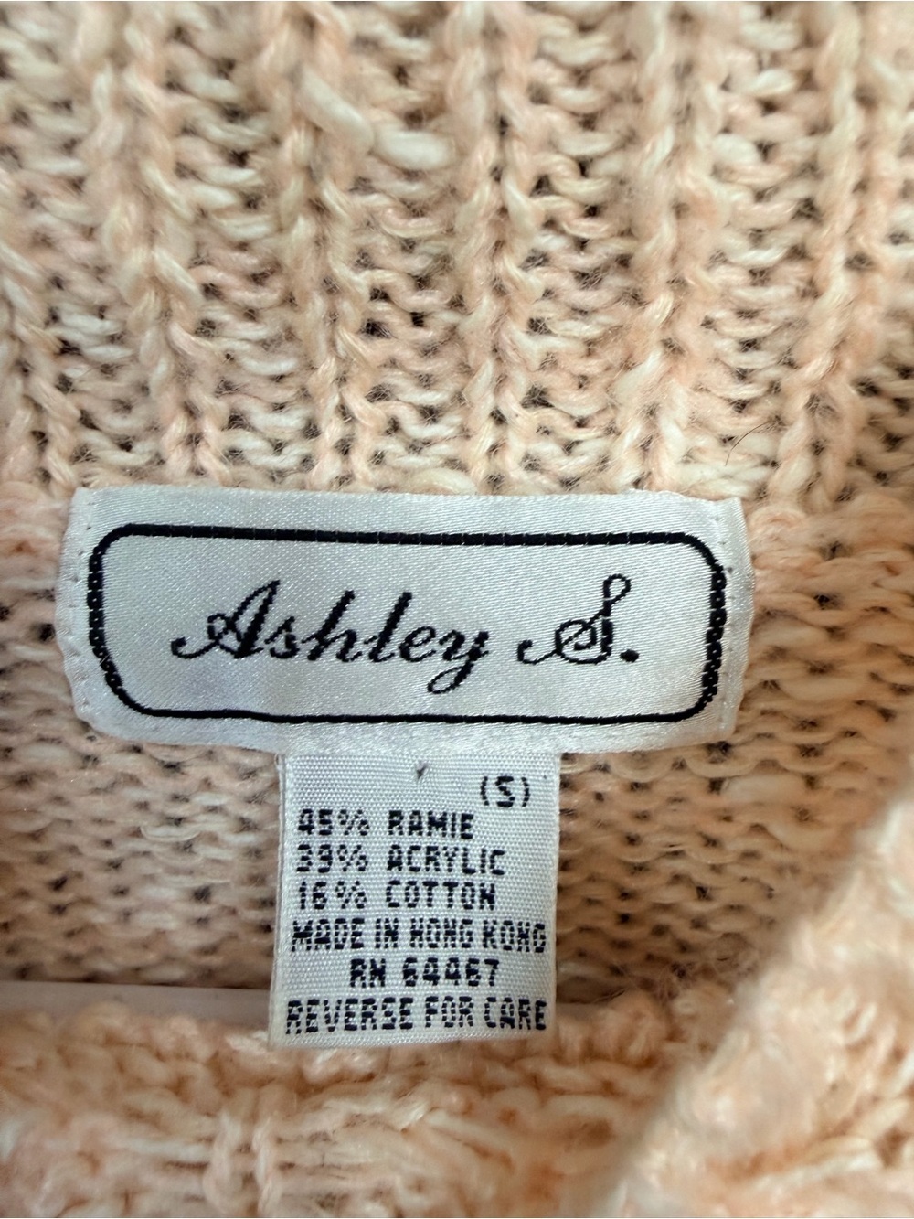 Peach Pearl-Embellished Women's Sweater-Size:Small - Picture 2 of 7